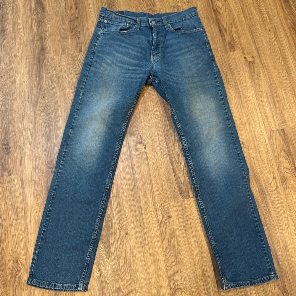 Levis 505 Regular Fit Mens Jeans 34x34 Medium Wash Blue Straight Leg Denim